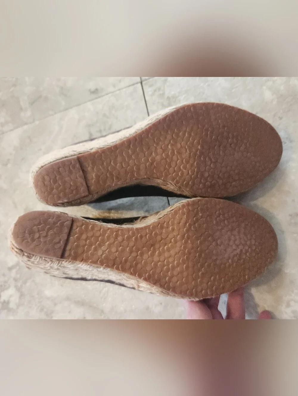 Michael Kors Brown Leather suede & Insole braided wedge heel sandal